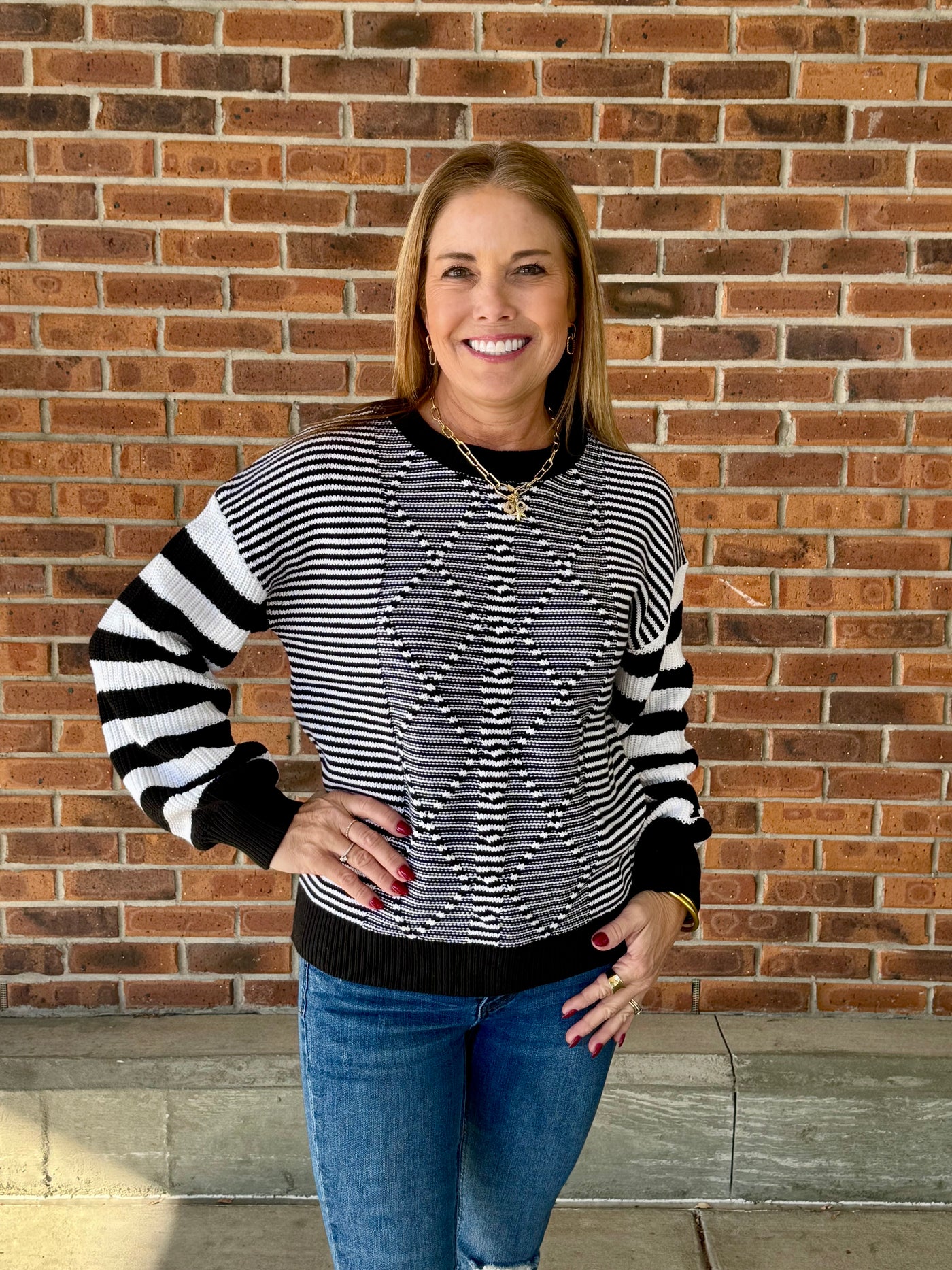 Geometric Stripe Sweater