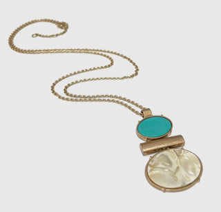 Semi Precious Turquoise Stone Pendant Necklace