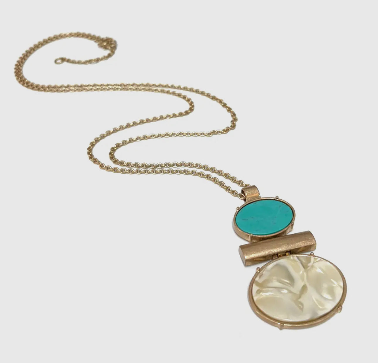 Semi Precious Turquoise Stone Pendant Necklace
