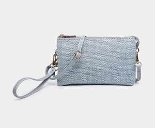 Riley Micro Straw 3 Compartment Crossbody/Wristlet