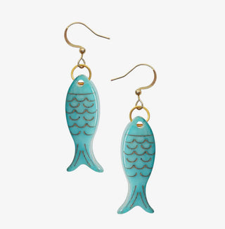 Fish Hand-carved earrings
