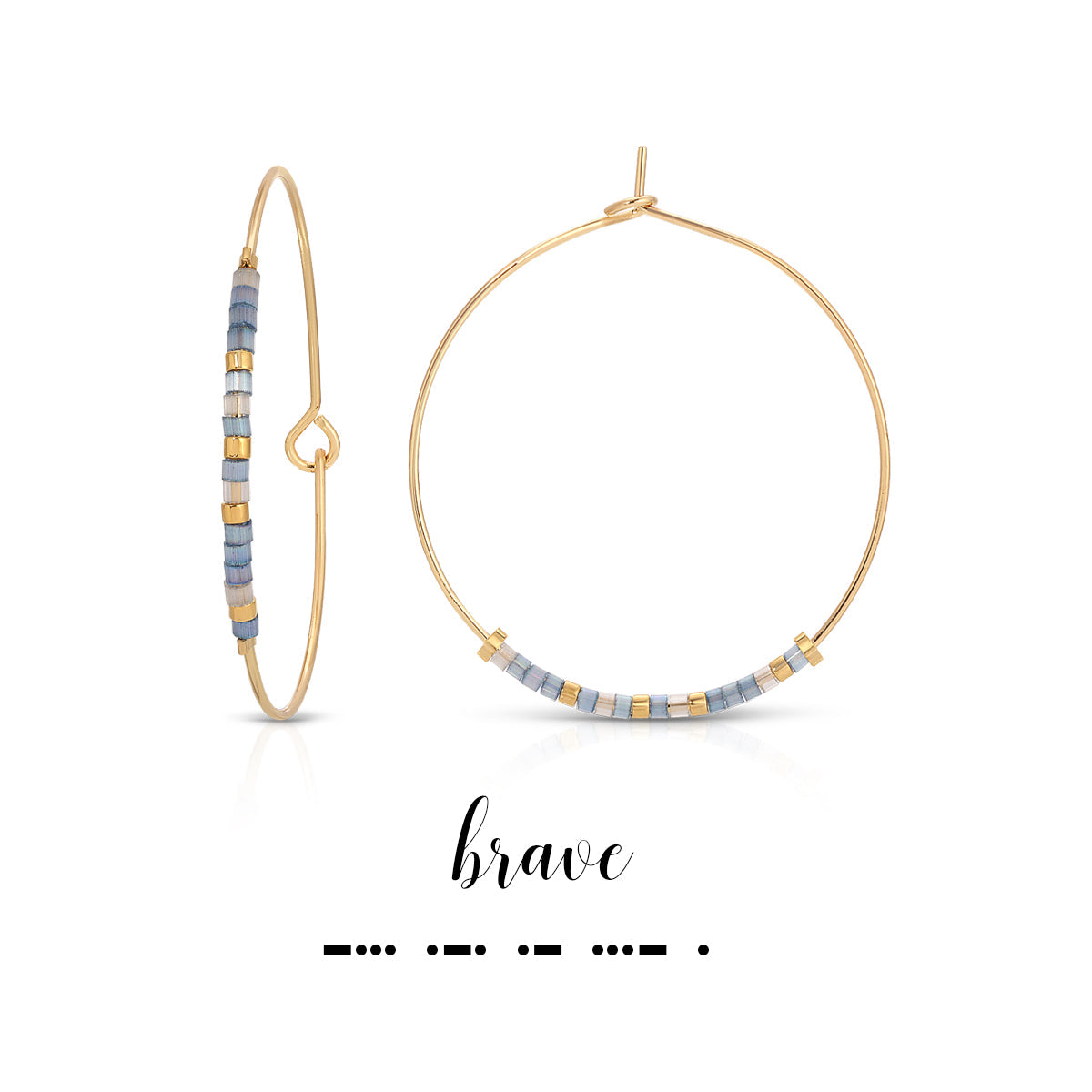 Dot & Dash Brave Hoop Earrings