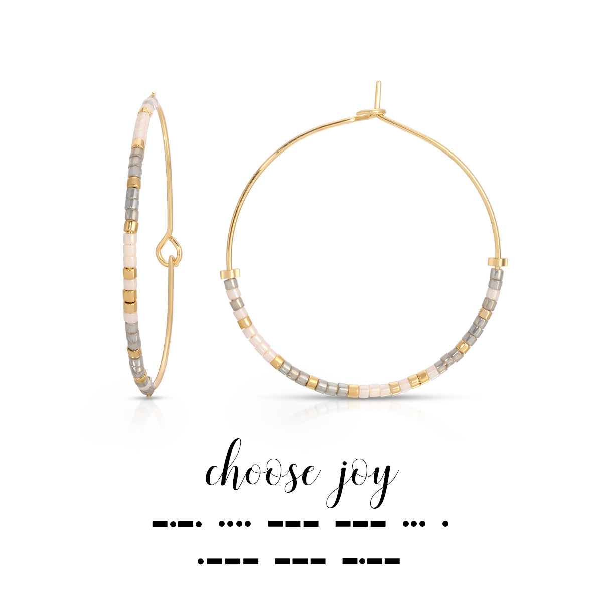 Dot & Dash Choose Joy Hoop Earrings