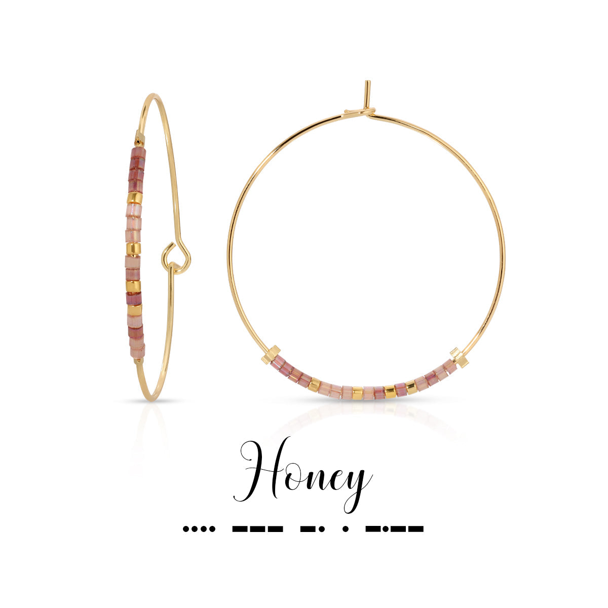 Dot & Dash Honey Hoop Earrings