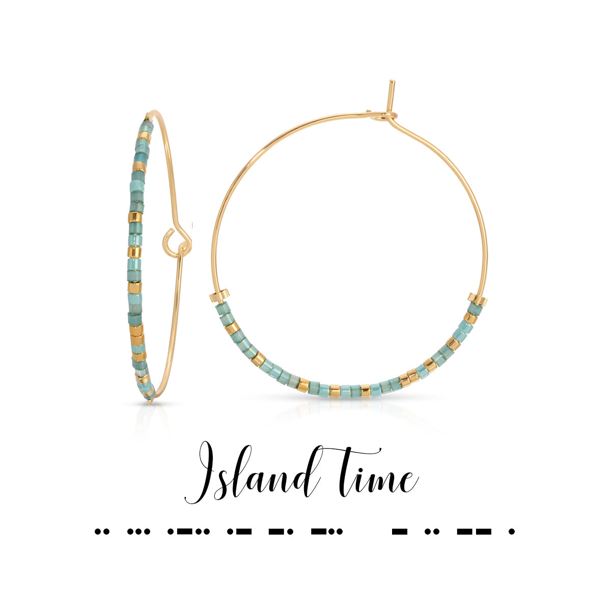 Dot & Dash Island Time Hoop Earrings