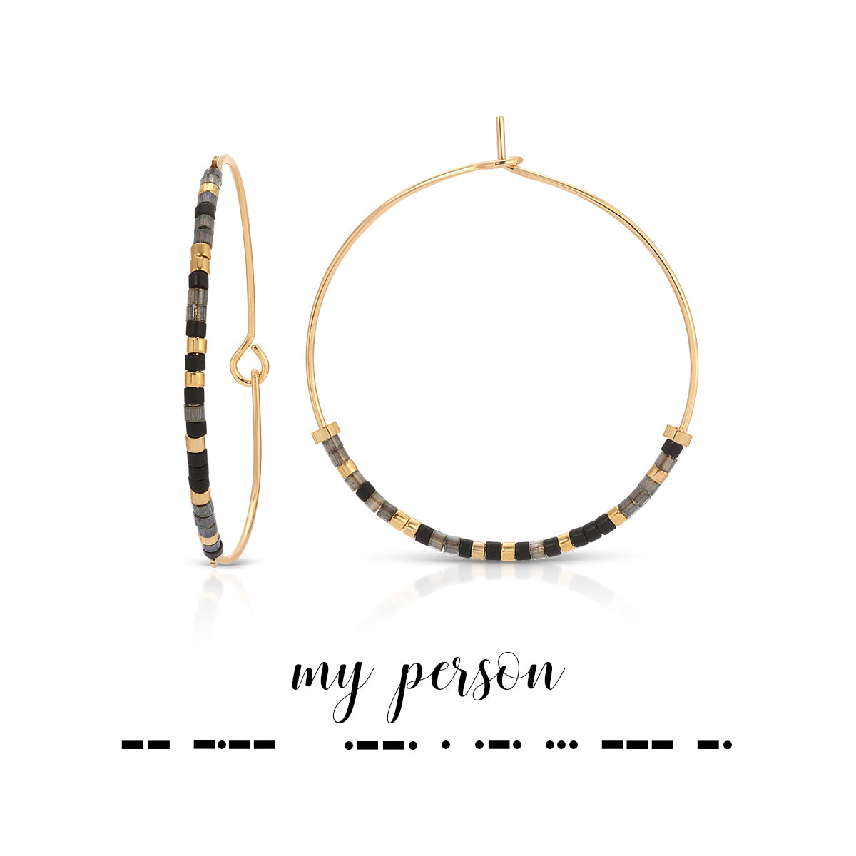 Dot & Dash My Person Hoop Earrings