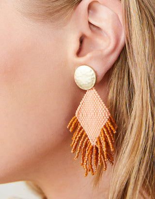 Spartina Bitty Bead Earrings Pink/Orange