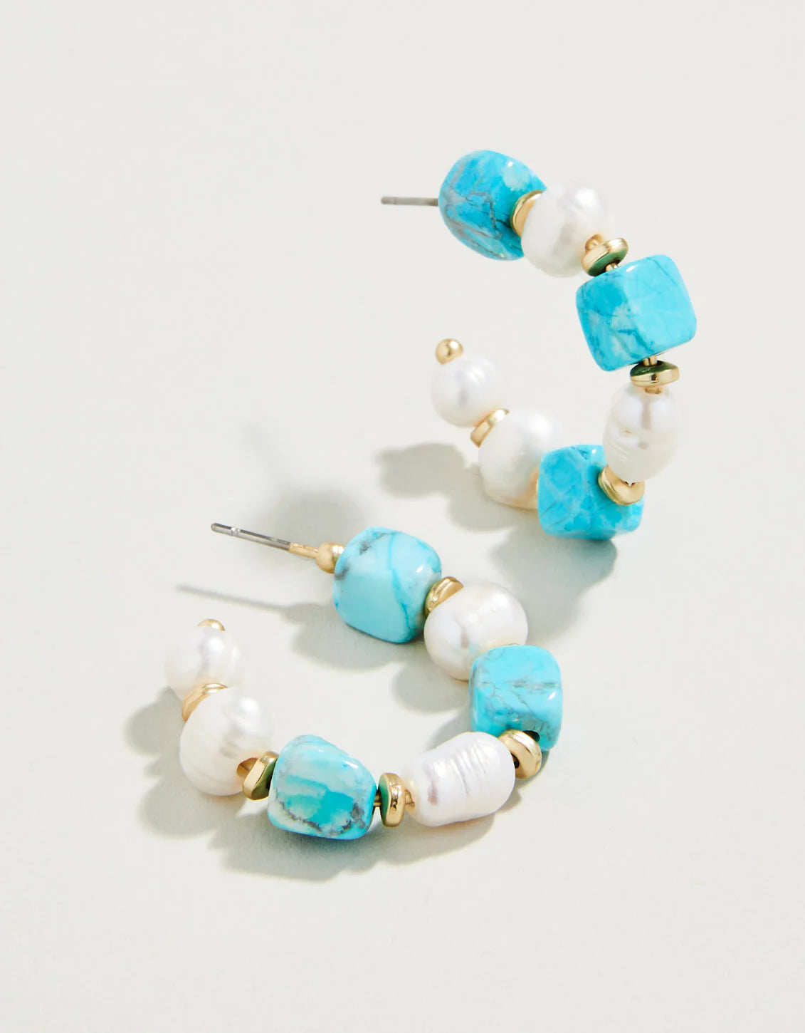 Spartina Annabelle Beaded Hoops Turquoise