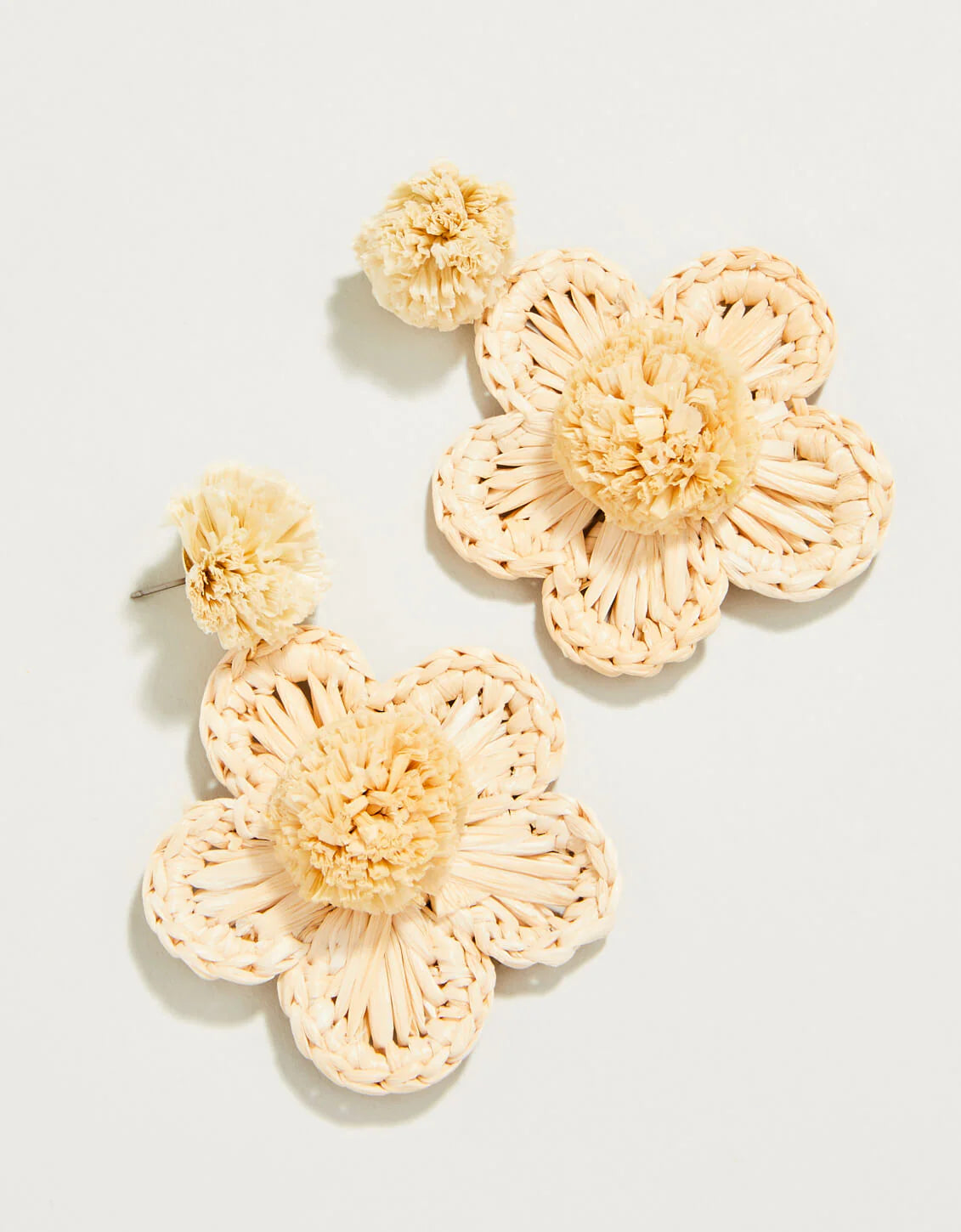 Spartina Crochet Flower Earrings Natural