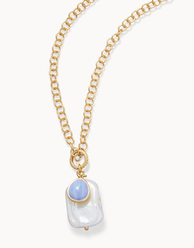 Spartina May River Necklace 19” Recycled Blue Chalcedony