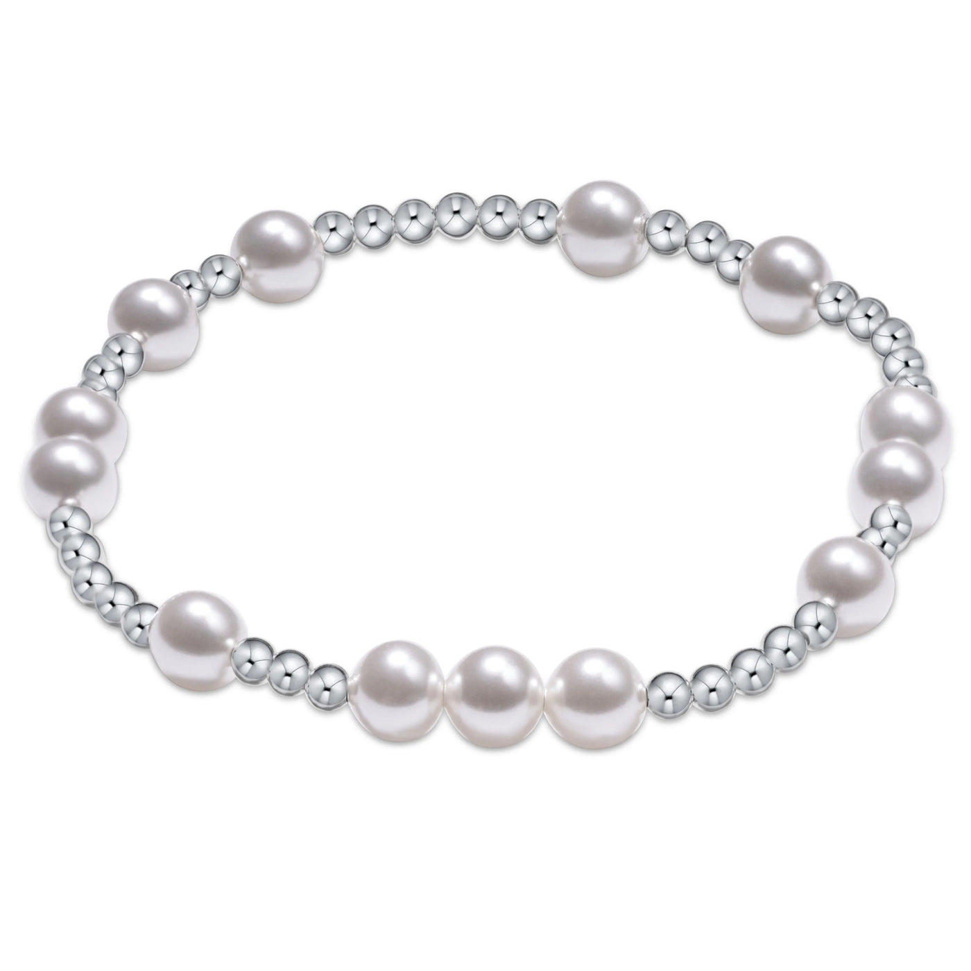 ENewton Hope Unwritten Pearl Bead Bracelet Silver