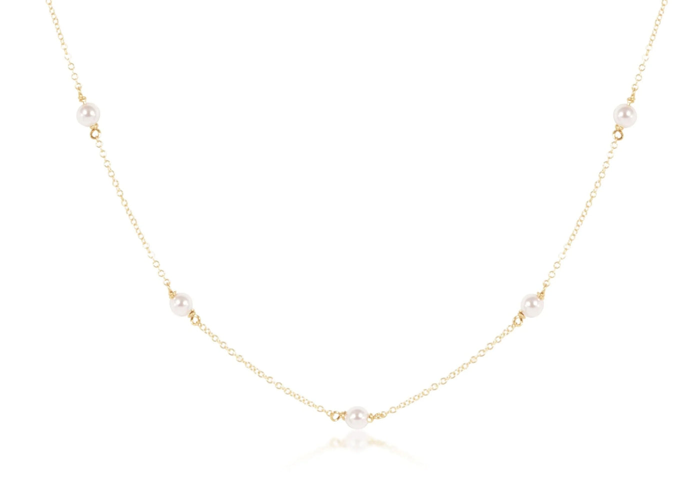 Enewton 15" Choker Simplicity Chain Gold - 4mm Pearl