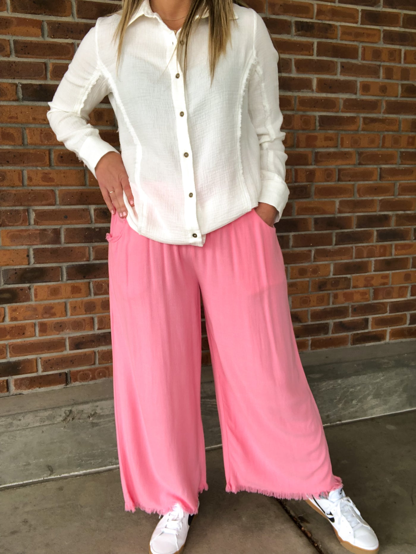 Umgee Best Selling Linen Wide Leg Pants