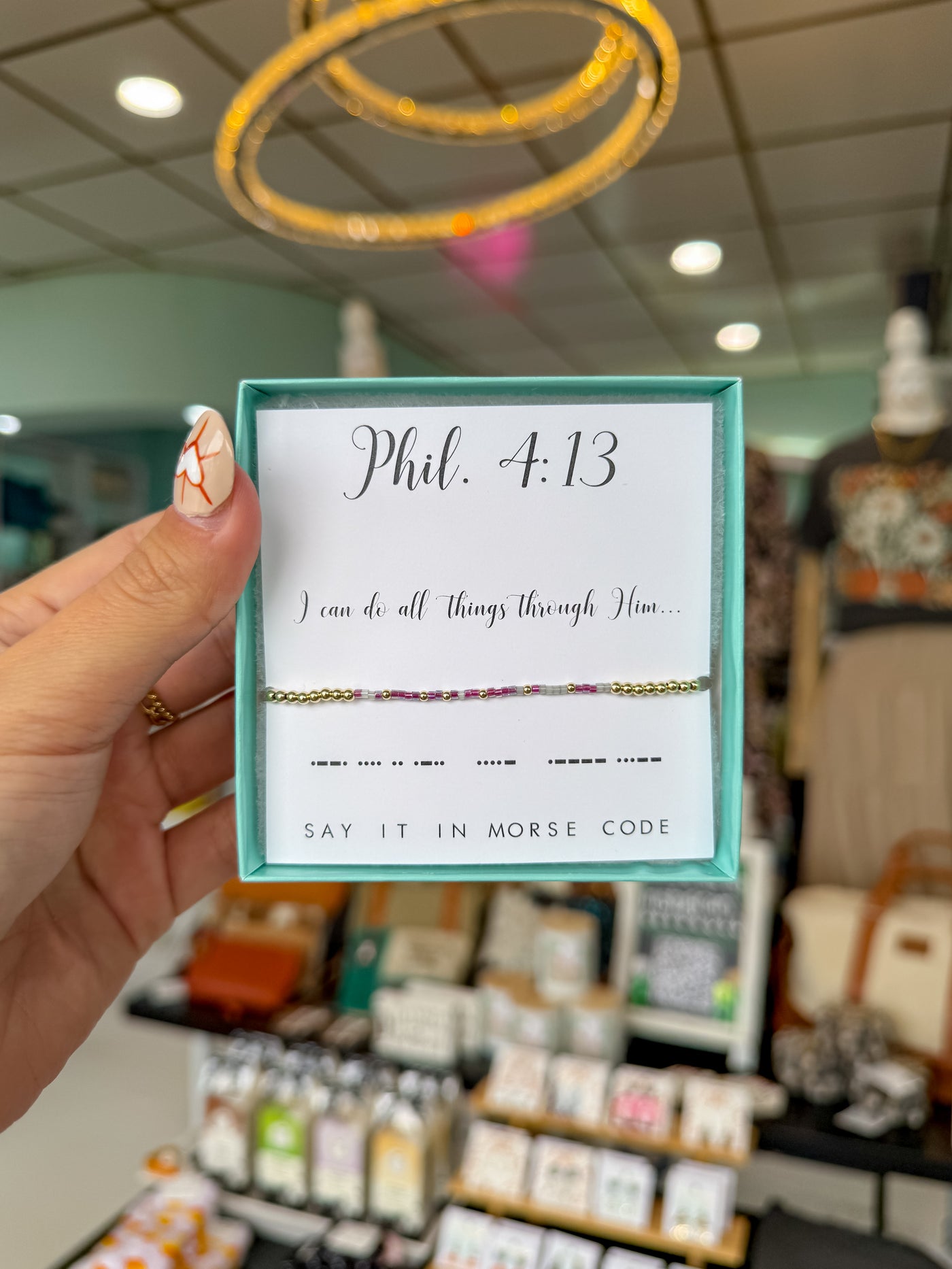 Dot & Dash "Phil 4:13" Beaded Bracelet