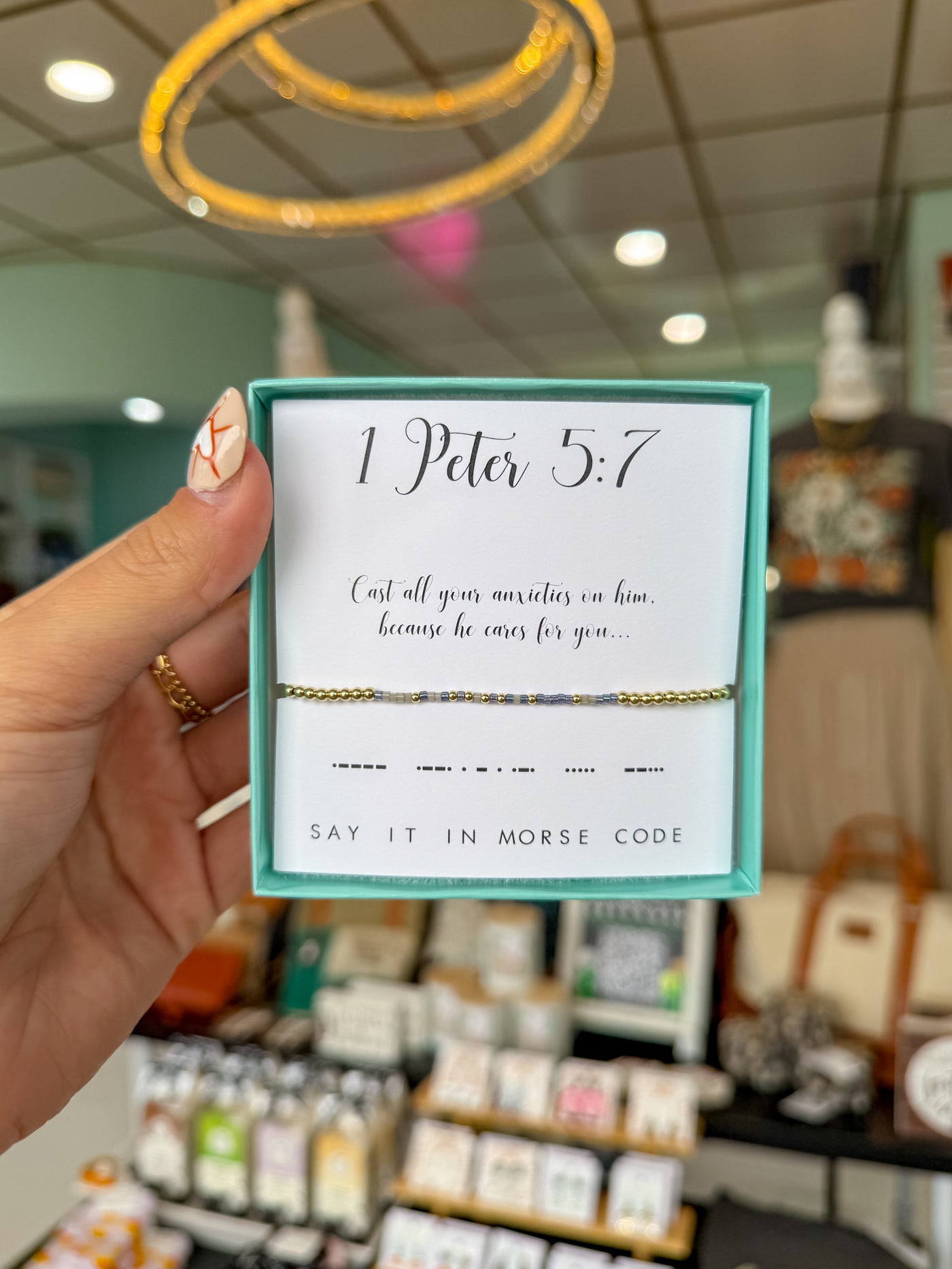 Dot & Dash "1 Peter 5:7" Beaded Bracelet