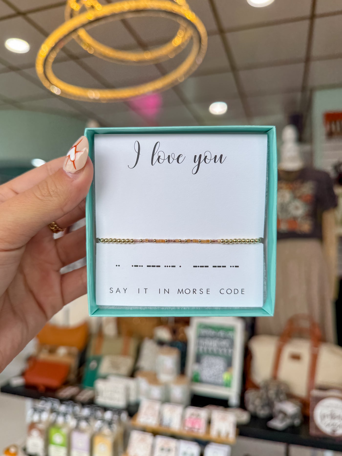 Dot & Dash “I Love You" Beaded Bracelet
