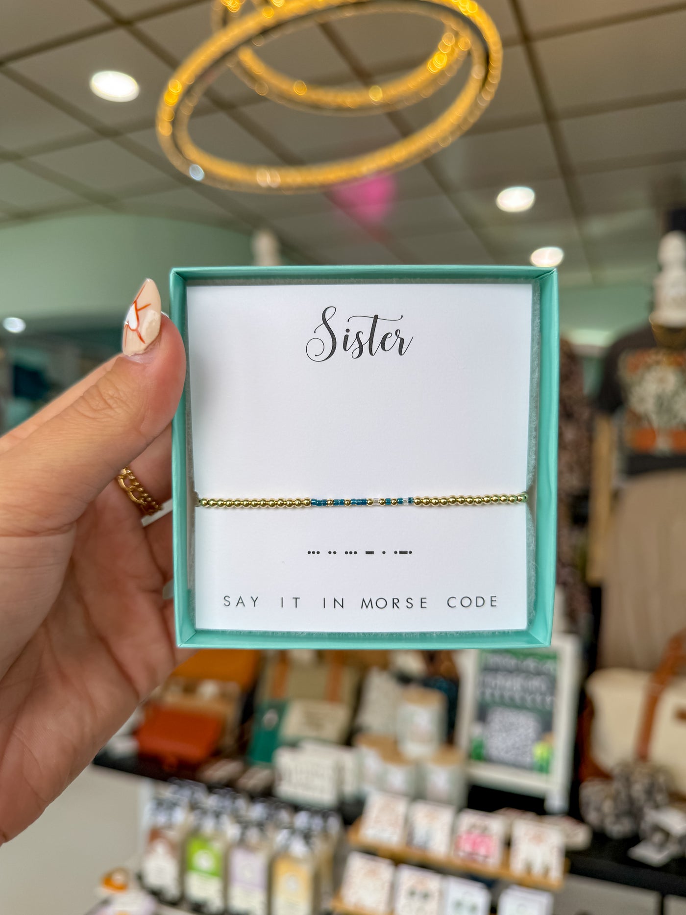 Dot & Dash “Sister" Beaded Bracelet