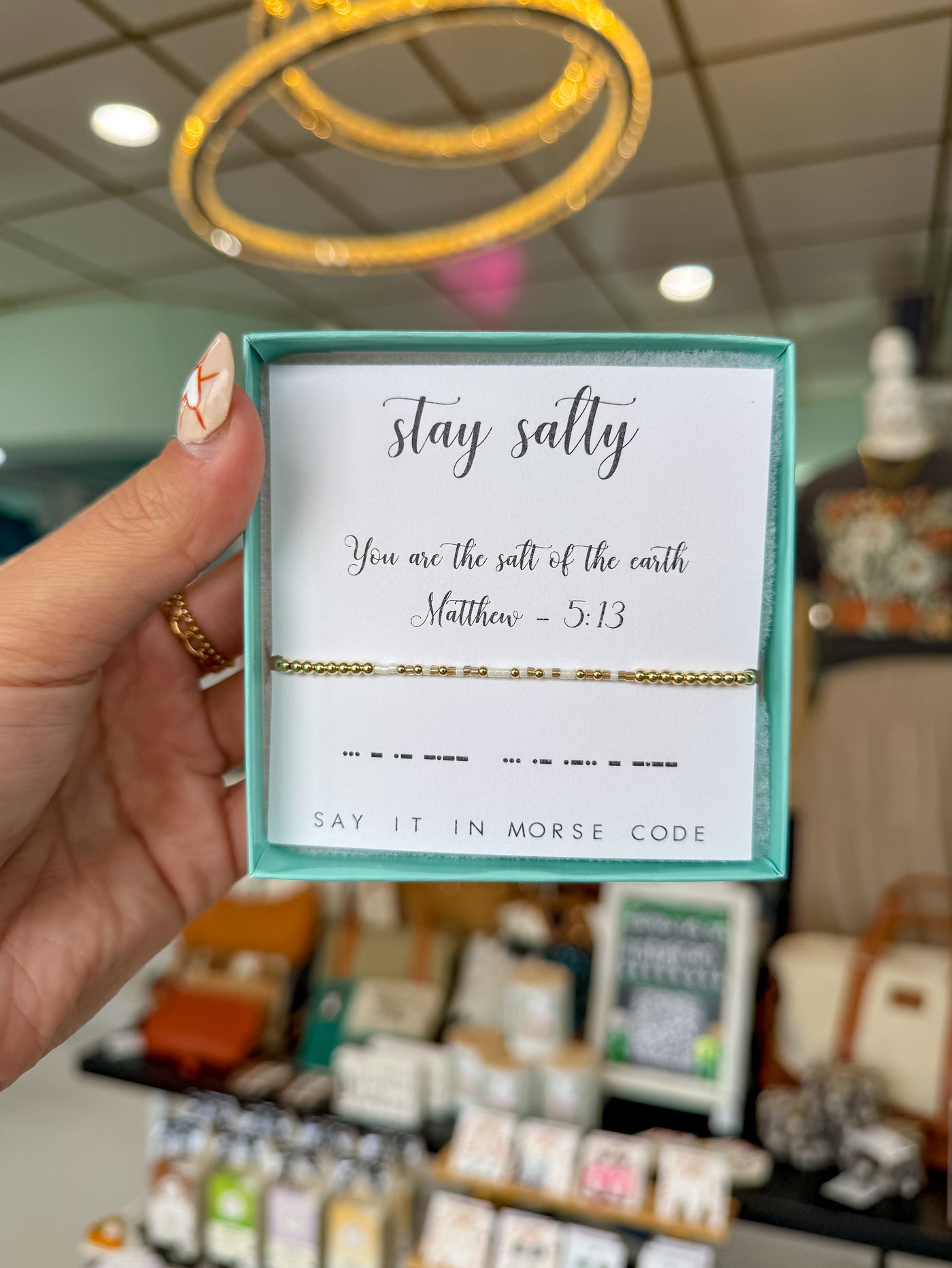 Dot & Dash “Stay Salty" Beaded Bracelet