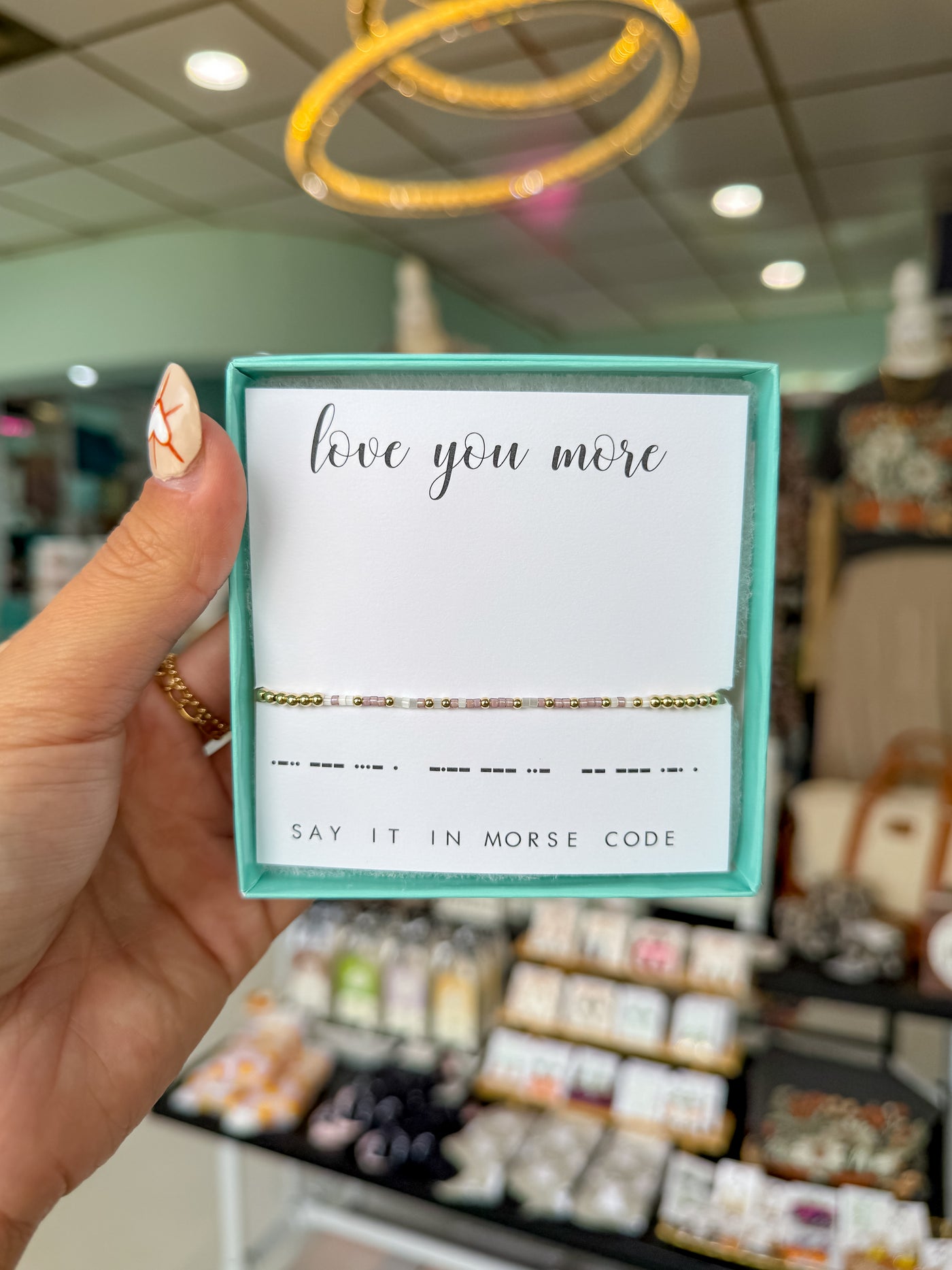 Dot & Dash "Love You More" Beaded Bracelet