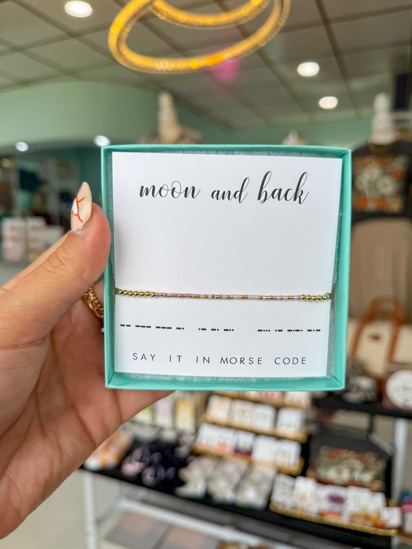 Dot & Dash "Moon & Back" Beaded Bracelet