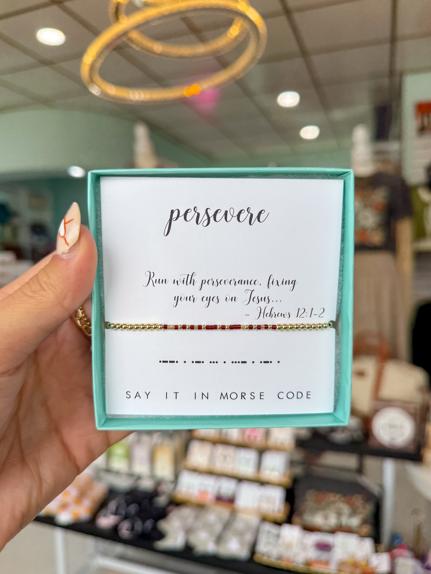 Dot & Dash "Persevere" Beaded Bracelet