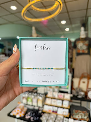 Dot & Dash "Fearless" Beaded Bracelet