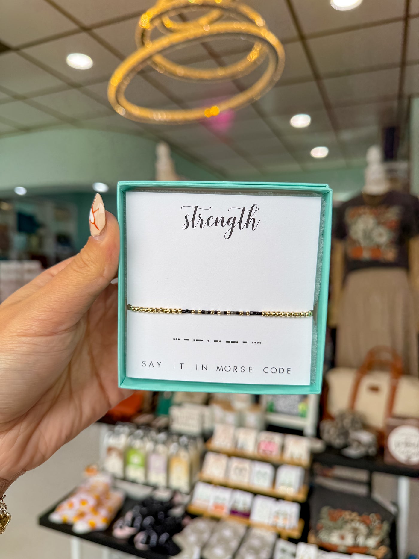 Dot & Dash "Strength" Beaded Bracelet