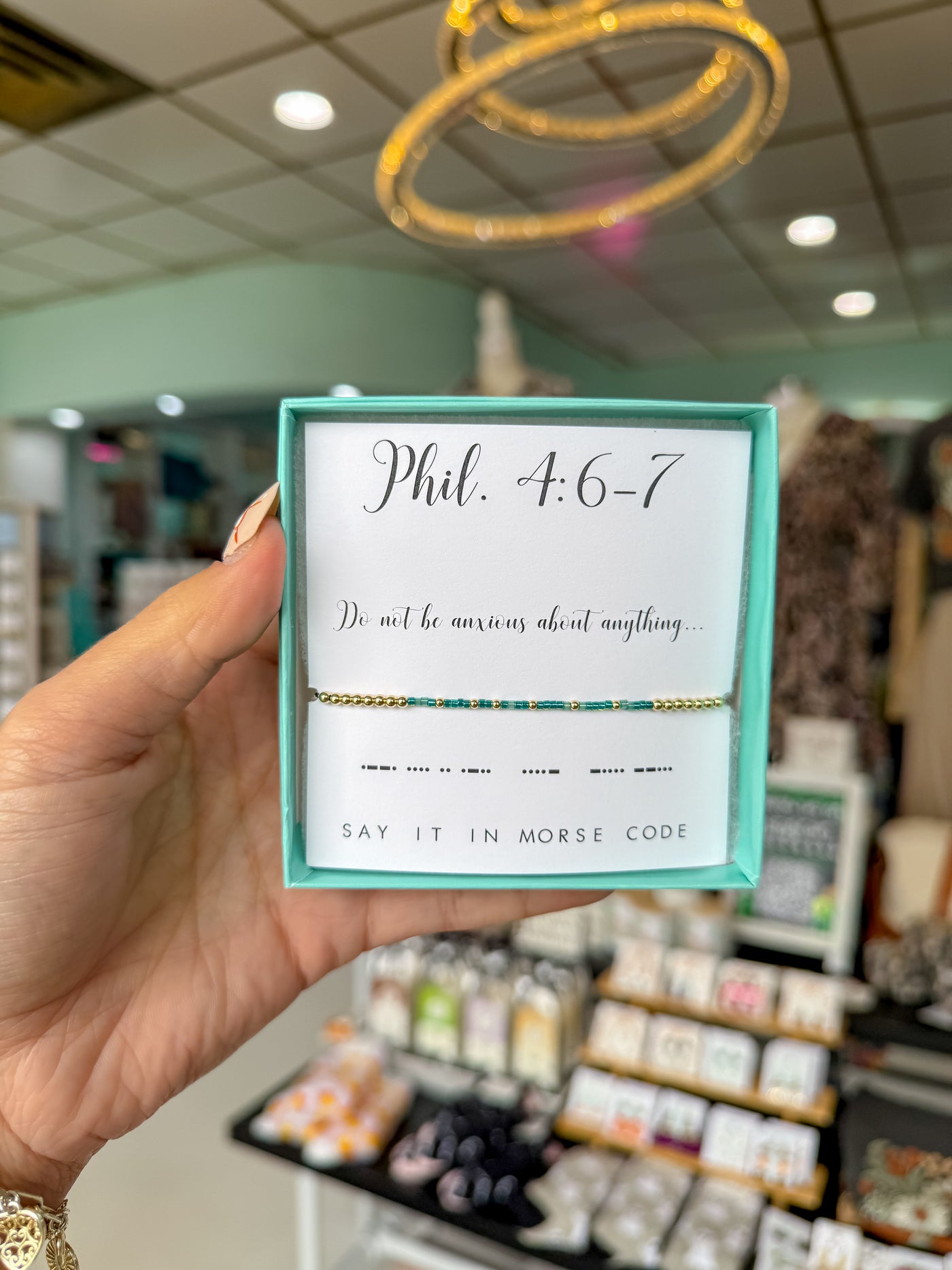 Dot & Dash "Phil 4:6-7" Beaded Bracelet