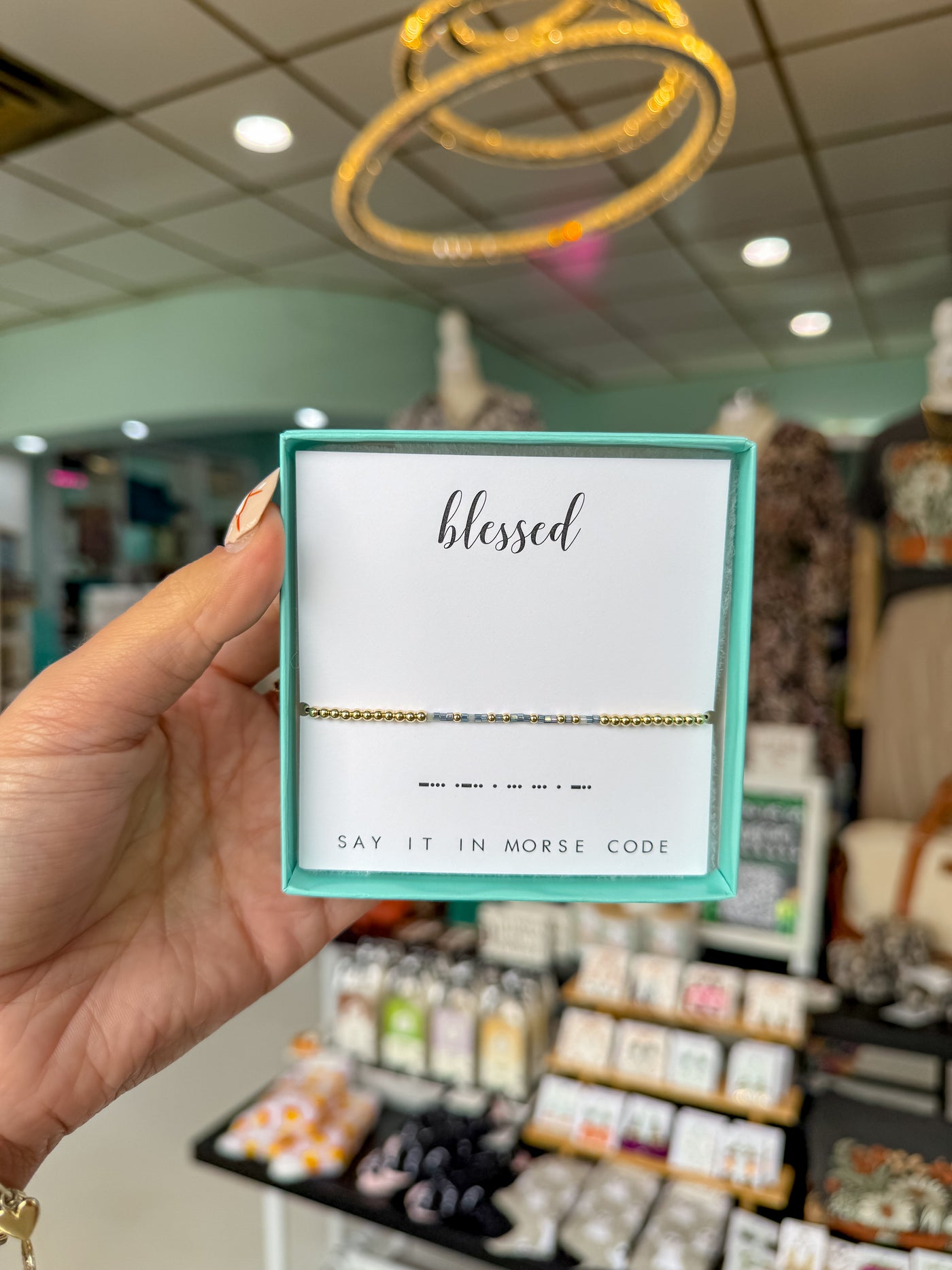 Dot & Dash "Blessed" Beaded Bracelet