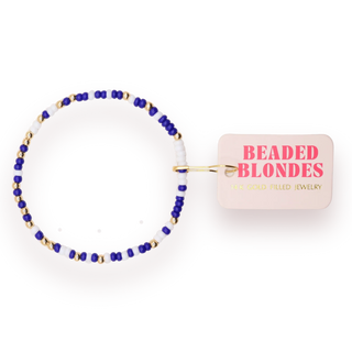 Beaded Blondes Cobalt Blue and White Sprinkle Bracelet
