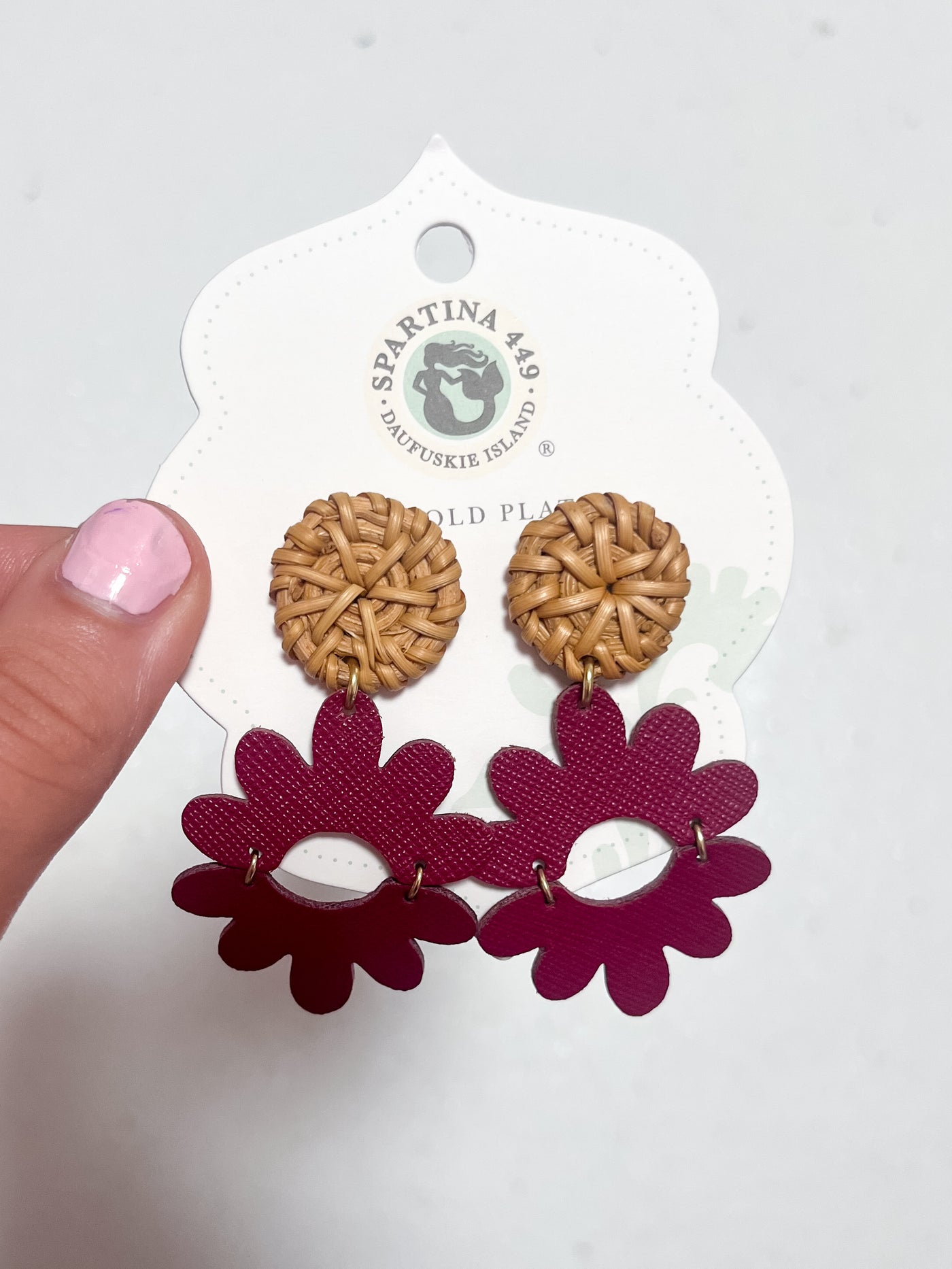 Spartina Fiesta Flower Earrings Sangria