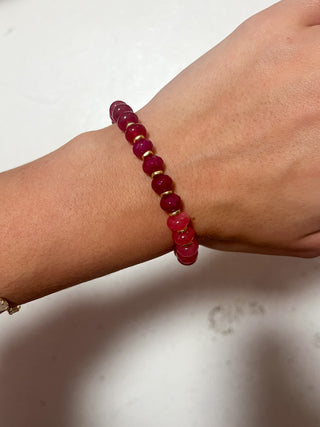 Spartina Stone Stretch Bracelet Pink/Red
