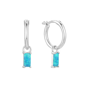 Blue Lagoon Opal Hoops