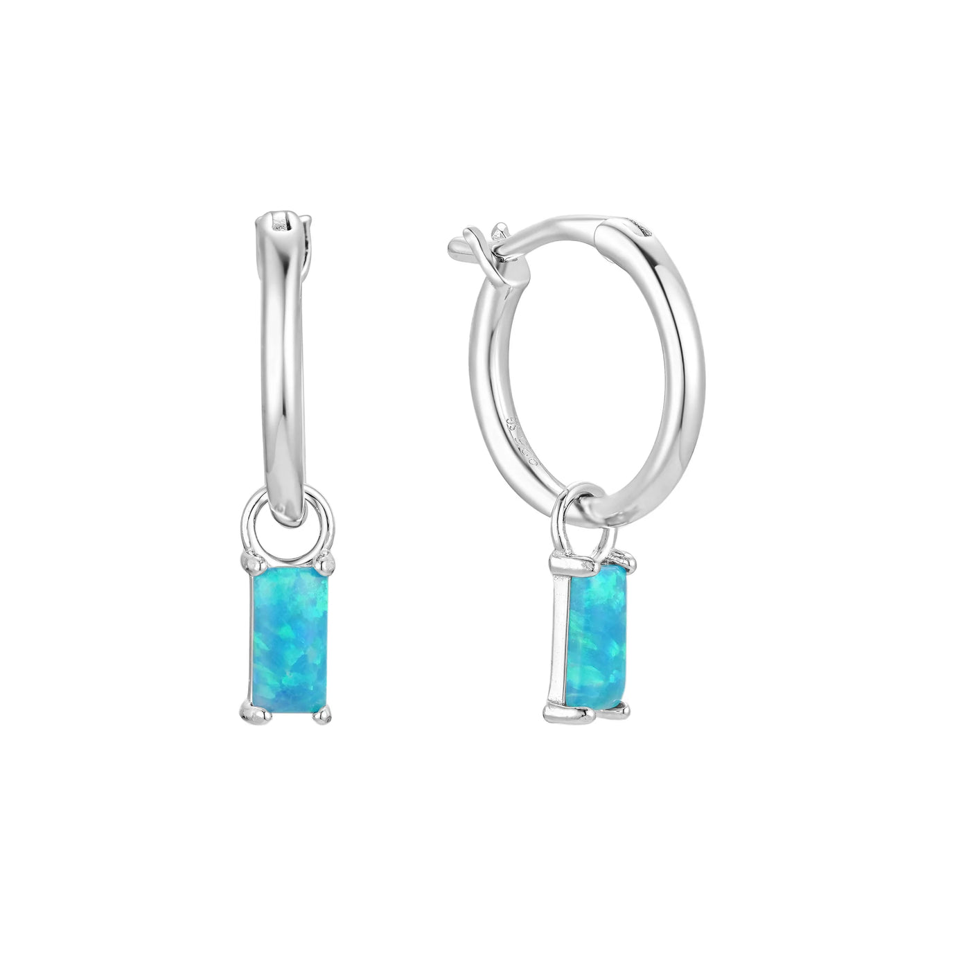 Blue Lagoon Opal Hoops