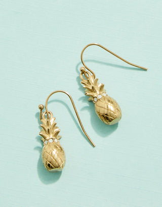 Spartina Splash Pineapple Earrings in White Opal