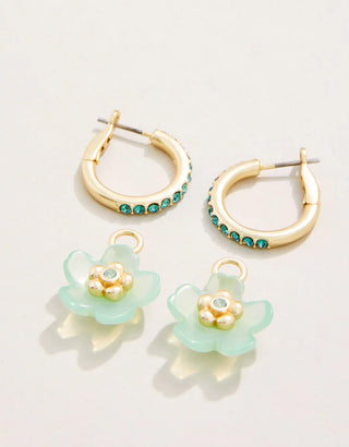 Spartina Yarrow Flower Earrings Sea Foam