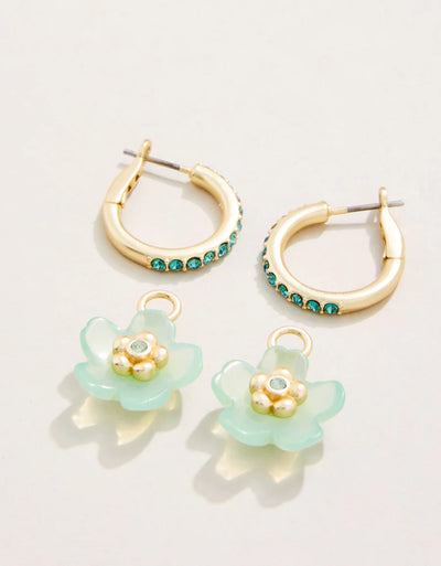 Spartina Yarrow Flower Earrings Sea Foam
