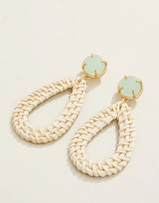 Spartina Poolside Wicker Earrings Seafoam