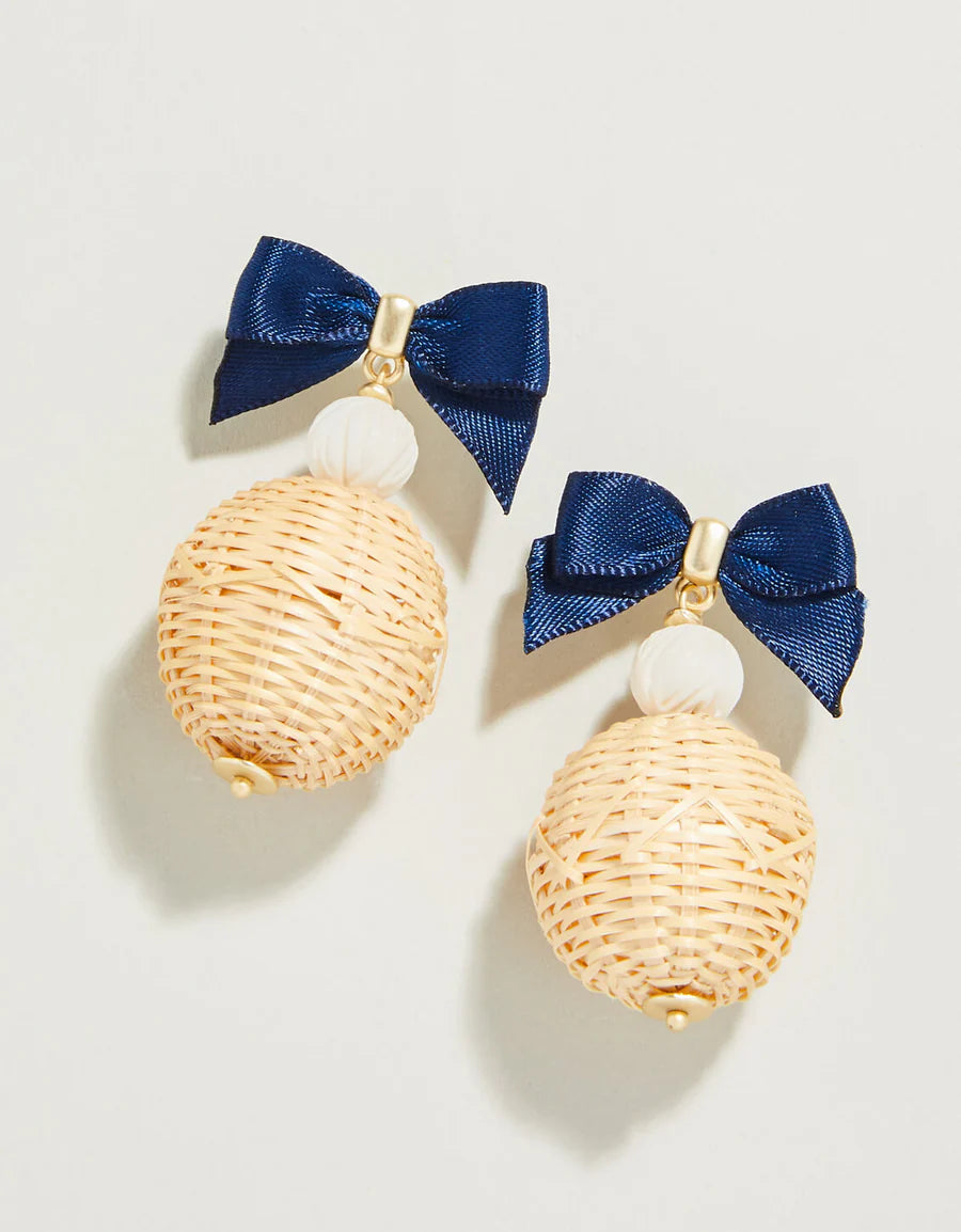 Spartina Bow Bauble Earrings Blue/Natural
