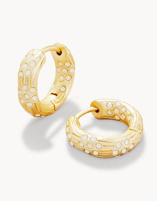 Spartina Sand Bar Midi Hoops White Opal
