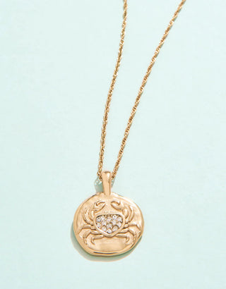 Spartina Splash Snow Crab Medallion Necklace 18”