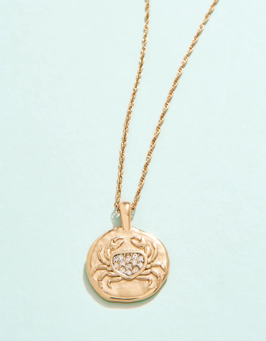 Spartina Snow Crab Medallion Necklace 18”