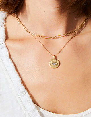 Spartina Splash Snow Crab Medallion Necklace 18”