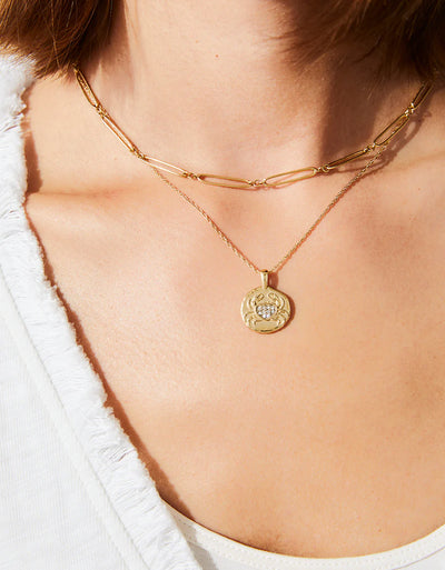 Spartina Snow Crab Medallion Necklace 18”