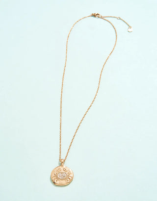 Spartina Splash Snow Crab Medallion Necklace 18”