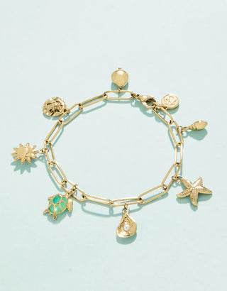 Spartina Splash Seahorse Charm Bracelet 7.5”