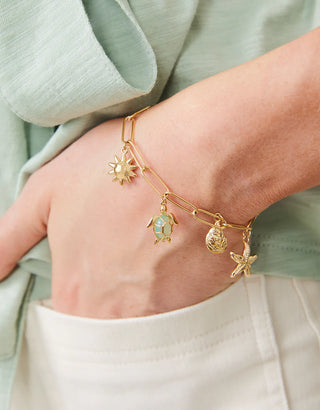 Spartina Splash Seahorse Charm Bracelet 7.5”