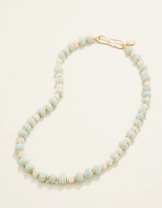 Spartina Sawyer Stone Necklace 17” Sea Foam/White