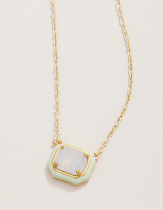 Spartina Clara Window Necklace 17” White Opal