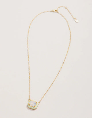 Spartina Clara Window Necklace 17” White Opal